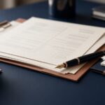 Legal documents on an advisory desk